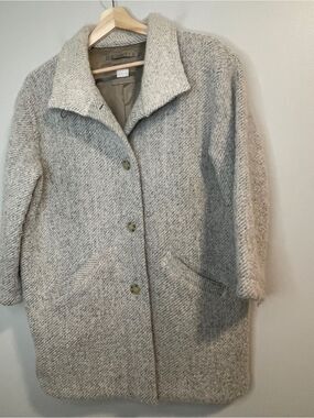 Poetry Light Gray Wool Alpaca Mohair Blend Pea Coat